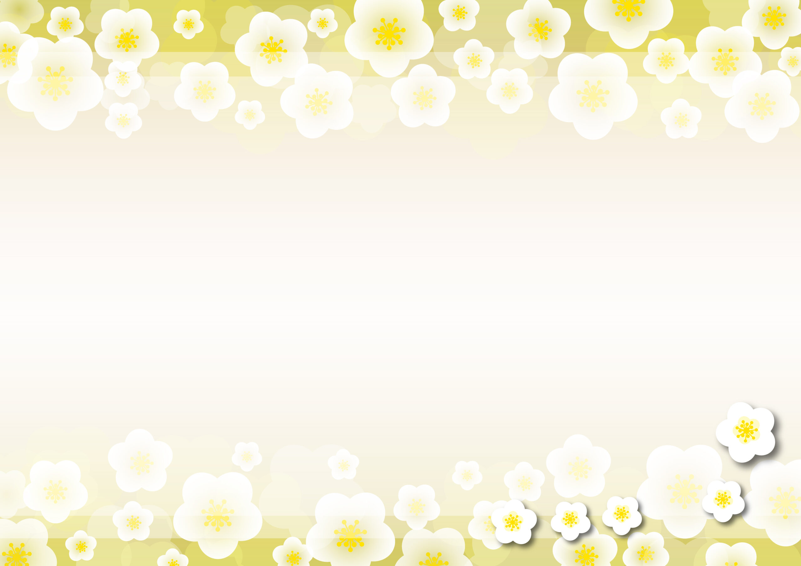 高齢者施設や介護施設のイベントのお知らせポスターや張り紙の飾り枠におすすめ！春に近づく季節を感じる梅の花のイラストデザインで、明るい雰囲気のあるおしゃれなフレーム素材になります。ダウンロードしてご使用ください。ダウンロード：JPG