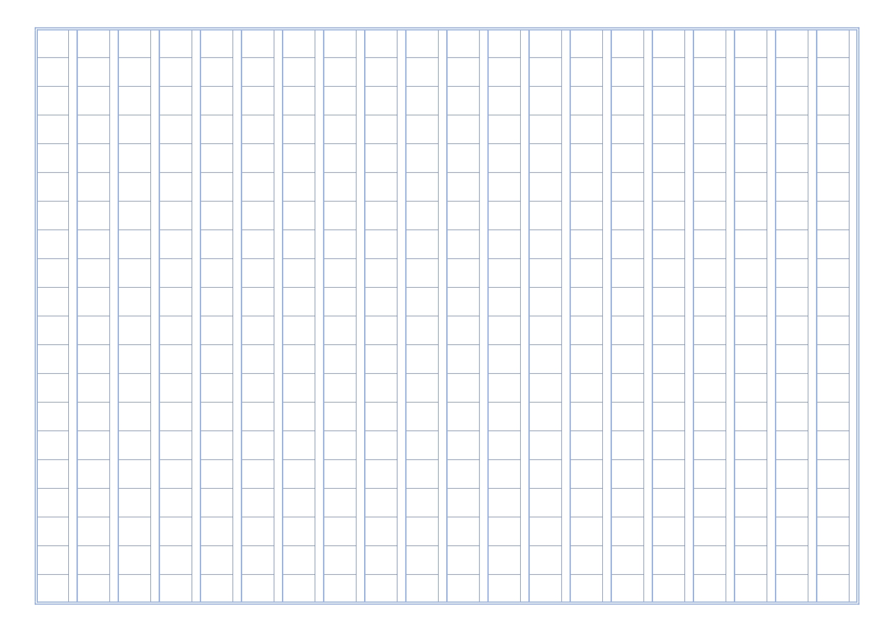 原稿用紙400字の縦書き（青色・Excel・Wordで直接入力可能）PDFを印刷して手書きも対応している一般的な縦書きの原稿用紙となります。使いやすいシンプルな