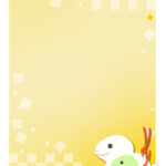 無料テンプレート 2025年の年賀状テンプレート（巳年） 和風