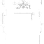 お店や店舗[お知らせ・張り紙]シャンデリア＆宝石飾り（Excel・Word・PDF・JPG）のテンプレートとなります。モノクロ（白黒）でデザインされているシャン