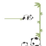 パンダと子供パンダの親子のオシャレな書類送付状（添え状）各種書類や送付資料などに簡単に利用出来るテンプレートで、ダウンロードを行う事で、簡単に文例の編集や印刷後