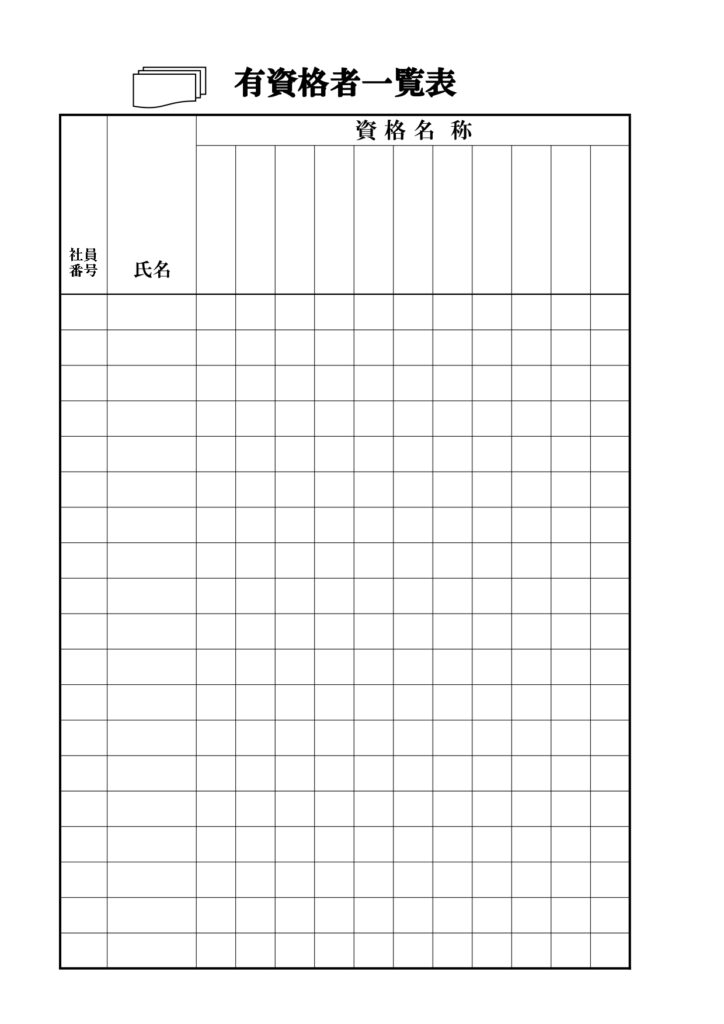 現場掲示用に活用!「有資格者一