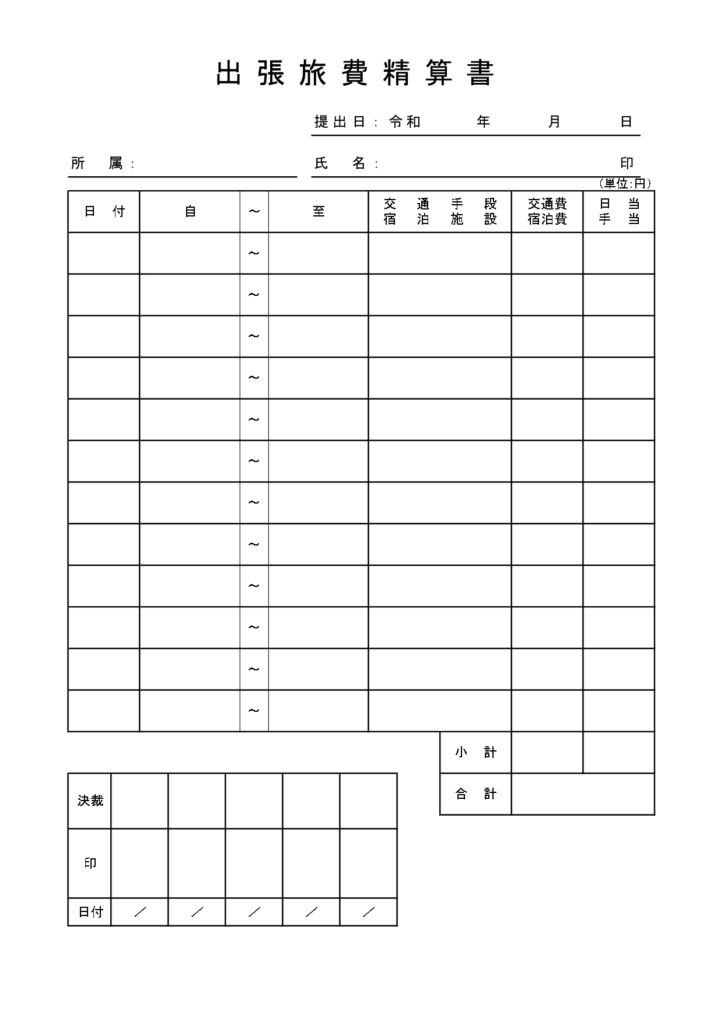 書き方が簡単な記入例・見本（出